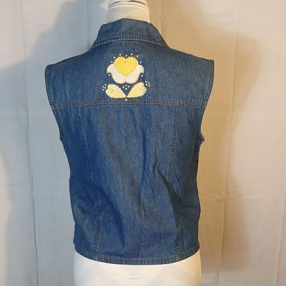 First Class Embellished Denim Women's Vest - Picture 4 of 7